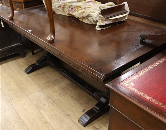 A draw-leaf refectory table, W.183cm